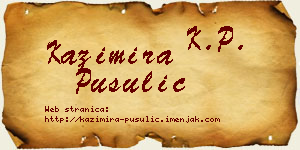 Kazimira Pusulić vizit kartica